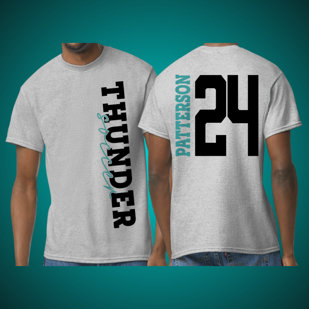 Thunder Soccer T Personalized Back